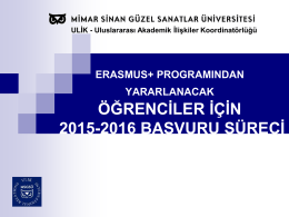 2015-2016 Erasmus Seçimleri için Bilgilendirme Sunumu