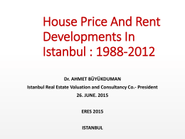 House Price And Rent Developments In Istanbul