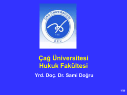 Anayasa Hukuku I - Çağ Üniversitesi