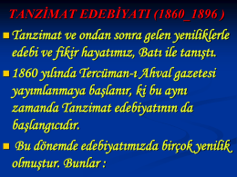 tanzimat edebiyatı (1860_1896 )