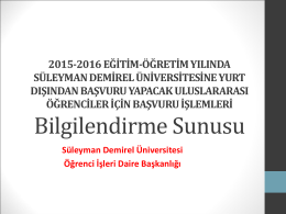 Yardım Sunusu - Süleyman Demirel Üniversitesi