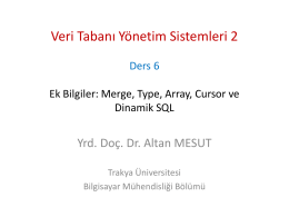 Ders 6 - PL-SQL Ek Bilgiler - Altan MESUT