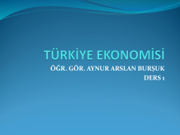 TÜRKİYE EKONOMİSİ