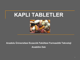 KAPLI TABLETLER - Anadolu Üniversitesi