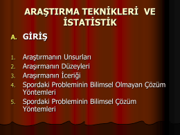 araştırma teknikleri ve istatistik giriş