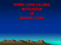 Verimli Ders Çalışma ve Başarılı Olma