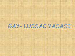 Gay-Lussac yasası - Erhan Ateş Kimya Okulu