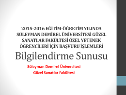 Başvuru Yardım Sunusu - Süleyman Demirel Üniversitesi