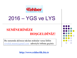 2016 YGS-LYS Sistemi