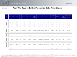 Sprinter fiyat listesi - Mercedes-Benz