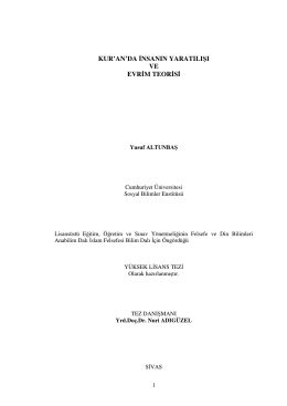 Kuranda Yaratilis ve Evrim Teorisi (Yusuf Altunbas – 2006) (pdf)