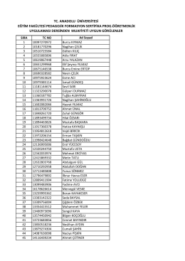 TC. ANADOLU ÜNİVERSİTESİ EĞTİM FAKÜLTESİ PEDAGOJİK