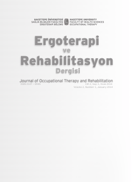 Cilt 2, Sayı 1, Ocak 2014 - Ergoterapi Ve Rehabilitasyon Dergisi