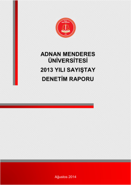 ADNAN MENDERES ÜNİVERSİTESİ 2013 YILI