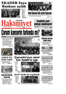 25 ekim.qxd - Çorum Hakimiyet Gazetesi