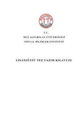 Tez Yazım Kılavuzu - Muş Alparslan Üniversitesi