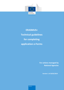 ERASMUS+ Technical guidelines for completing