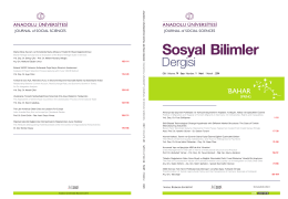 2014-1(mart sayısı)kapak-v11 - Anadolu Üniversitesi Sosyal Bilimler