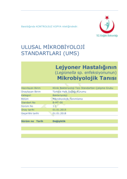 Lejyoner hastalığı - Türkiye Halk Sağlığı Kurumu
