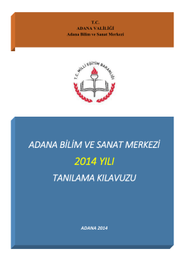 Başvuru Kılavuzu - Adana Bilim ve Sanat Merkezi