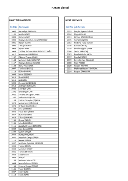 HAKEM LİSTESİ - Sigorta Tahkim Komisyonu
