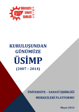 ÜSİMP 2007 2014 - Üniversite Sanayi İşbirliği Merkezleri Platformu