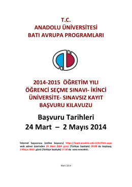 2 Mayıs 2014 - Anadolu Üniversitesi Batı Avrupa Bürosu.