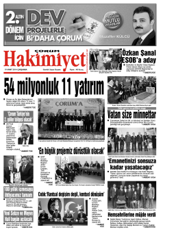 19 Mart 2014 Çarşamba - Çorum Hakimiyet Gazetesi