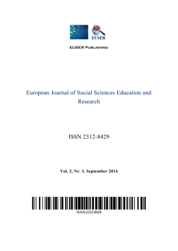 European Journal of Social Sciences Education and Research ISSN