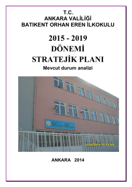 2015 - 2019 dönemi stratejik planı