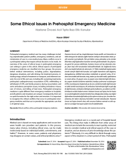 Some Ethical Issues in Prehospital Emergency
