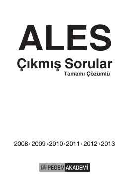 ALES Tamamı Çözümlü Çıkmış Sorular (2008 - 2013