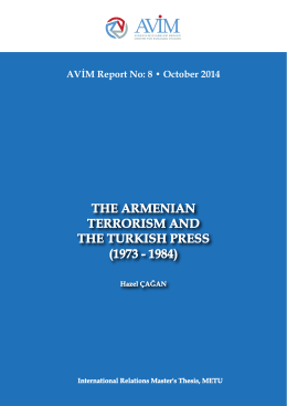 the armenıan terrorısm and the turkısh press (1973 - 1984)