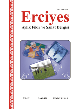 439 Temmuz 2014 - Erciyes Dergisi