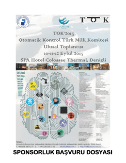 Sponsor Başvuru Dosyası - TOK 2015 Türk Otomatik Kontrol Ulusal