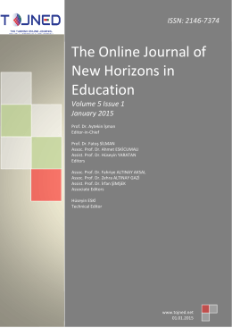 0 www. tojned. net The Online Journal of New Horizons in Education