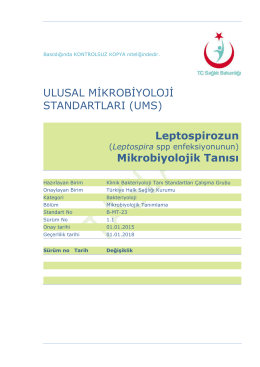 Leptospiroz - Türkiye Halk Sağlığı Kurumu
