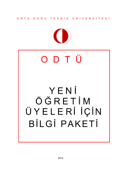 Yeni Öğretim Üyeleri için Bilgi Paketi (PDF)