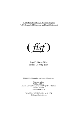 FLSF (Felsefe ve Sosyal Bilimler Dergisi)