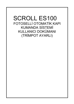 SCROLL ES100 - Scroll Otomatik Kapı Sistemleri