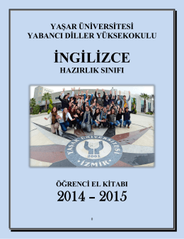 2014-2015 Öğrenci El Kitabı - Yaşar Üniversitesi | Yabancı Diller