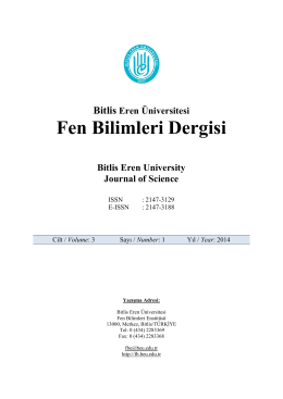 Baş Sayfalar - Bitlis Eren Üniversitesi