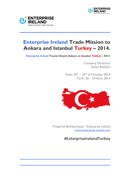 Enterprise Ireland Trade Mission to Ankara and Istanbul Turkey