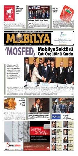 Mobilya Sektörü - Mobilya Gazetesi