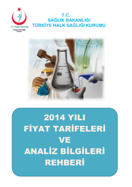 Türkiye Halk Sağlığı Kurumu 2014 Fiyat Listesi