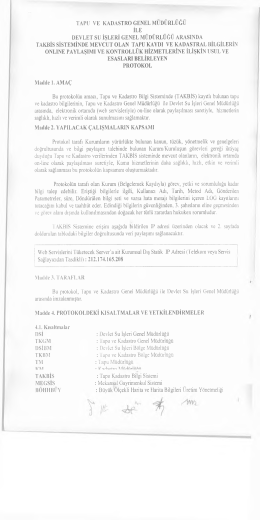 TKGM ile DSİ Genel Müdürlüğü arasındaki 04.08.2014 tarihli ve 2 yıl