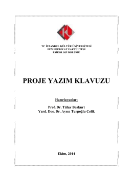 Bitirme Projesi Yazım Klavuzu - İstanbul Kültür Üniversitesi