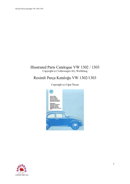 Illustrated Parts Catalogue VW 1302 / 1303 Resimli Parça Kataloğu