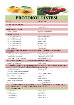 PROTOKOL LİSTESİ - Malatya Valiliği