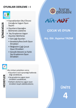 ÜNİTE - Ataturkuni.Com - Atatürk Üniversitesi AÖF Öğrenci Platformu
